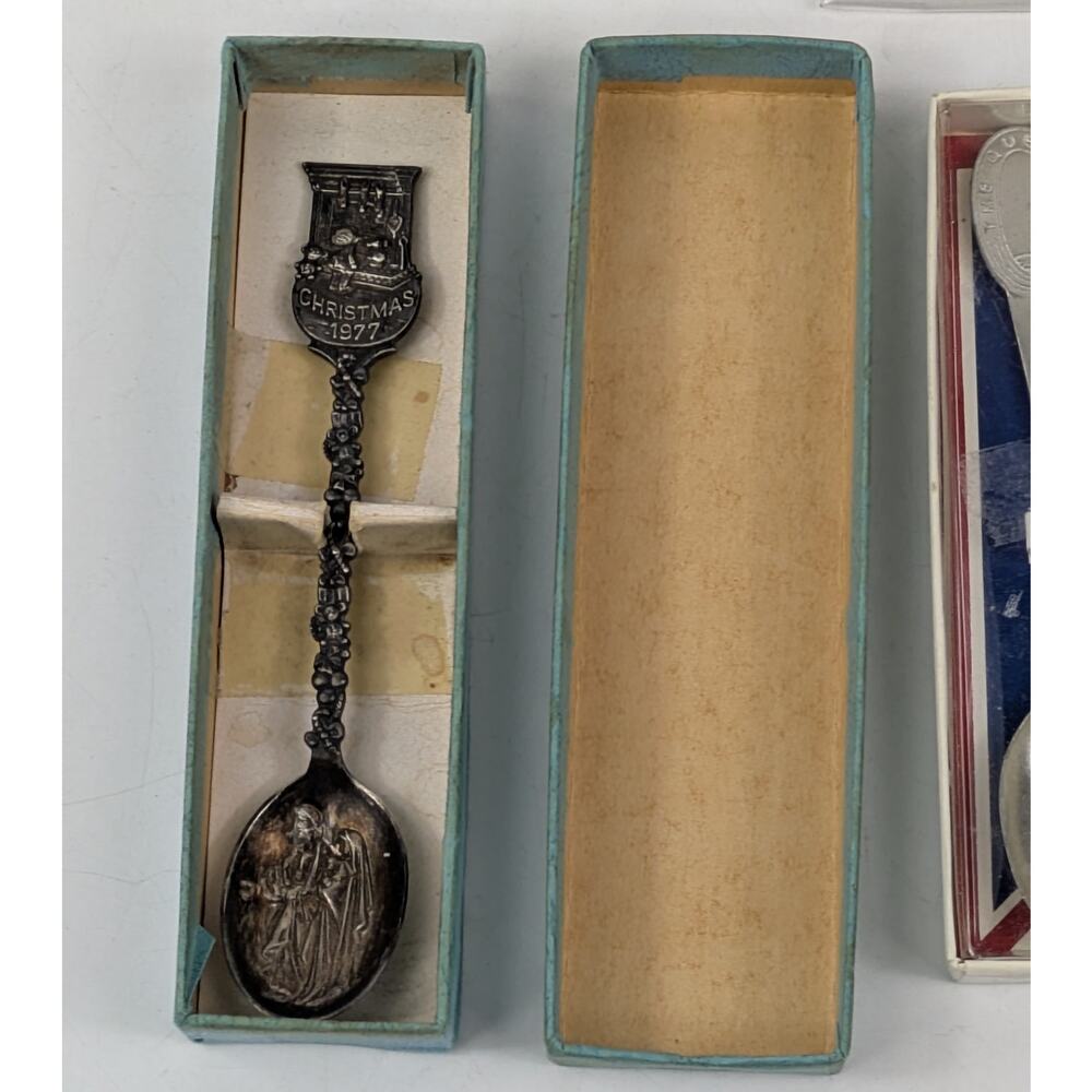 Lot 7 Vtg Souvenir Spoons NASA Space Zodiac Christmas Holiday Cruise EPNS Italy - Picture 2 of 16